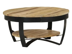 Hot Mesa de centro | Mesa de apoio | Mesa de café madeira de mangueira maciça áspera 65x32 cm Castanho