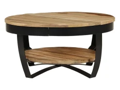 Hot Mesa de centro | Mesa de apoio | Mesa de café madeira de mangueira maciça áspera 65x32 cm Castanho
