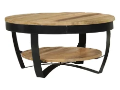 Hot Mesa de centro | Mesa de apoio | Mesa de café madeira de mangueira maciça áspera 65x32 cm Castanho