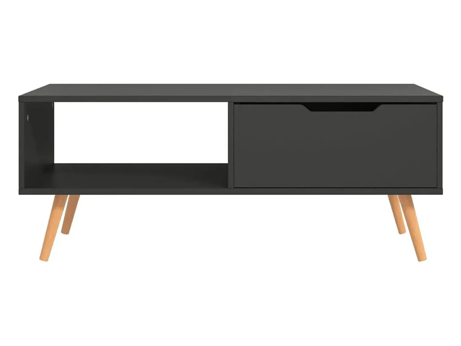 Outlet Mesa de centro | Mesa de apoio 100x49.5x43 cm derivados de madeira cinza Cinzento