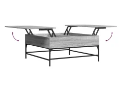 Online Mesa de centro | Mesa de apoio 95x95x45 cm derivados madeira/metal cinza sonoma Cinzento