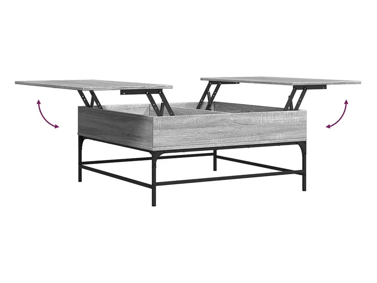 Online Mesa de centro | Mesa de apoio 95x95x45 cm derivados madeira/metal cinza sonoma Cinzento