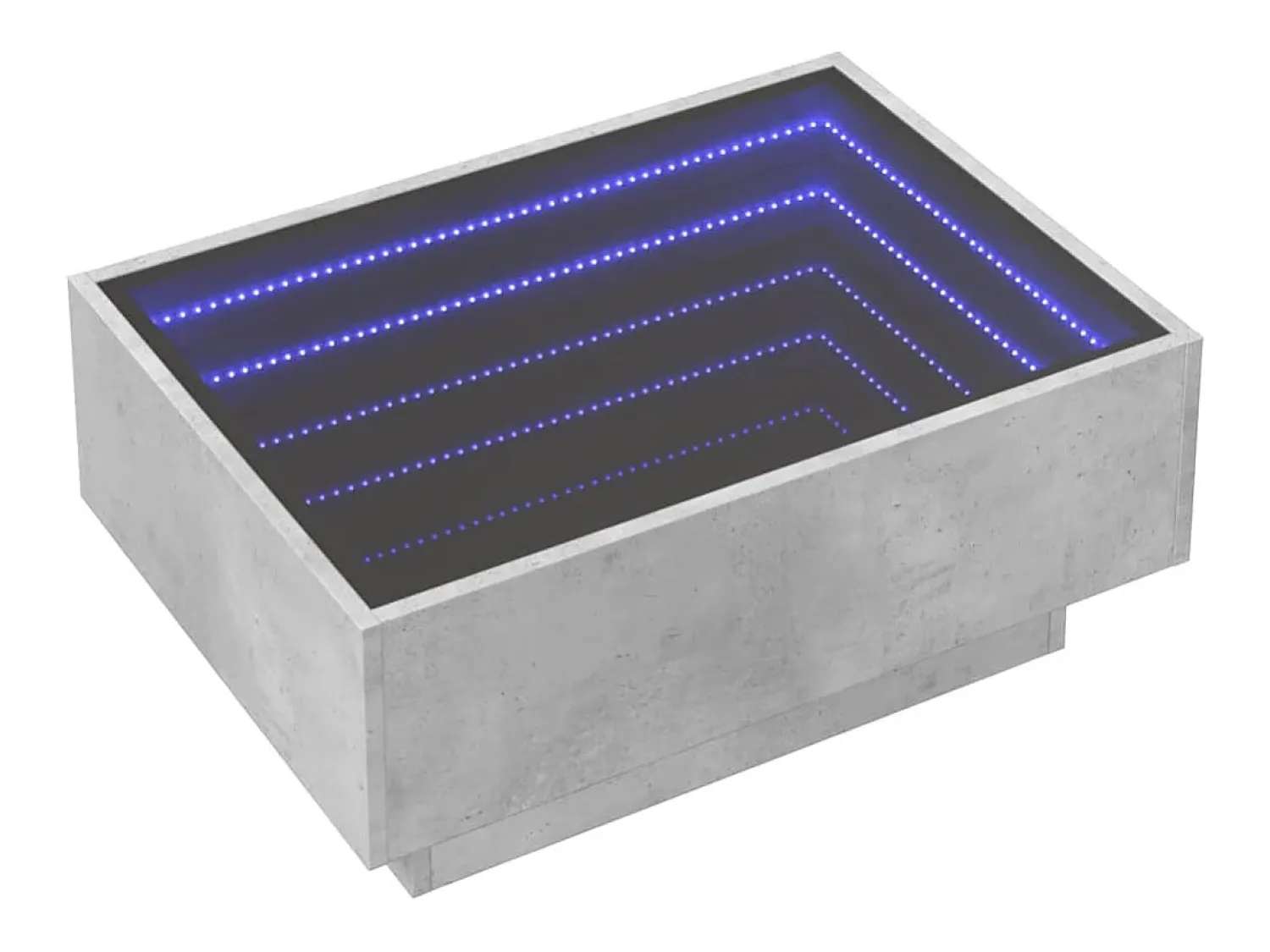 Mesa De Centro| Mesa de centro | Mesa de apoio c/ LEDs 70x50x30 cm derivados de madeira Cinzento