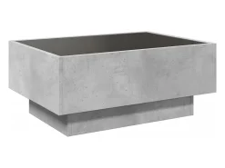 Mesa De Centro| Mesa de centro | Mesa de apoio c/ LEDs 70x50x30 cm derivados de madeira Cinzento