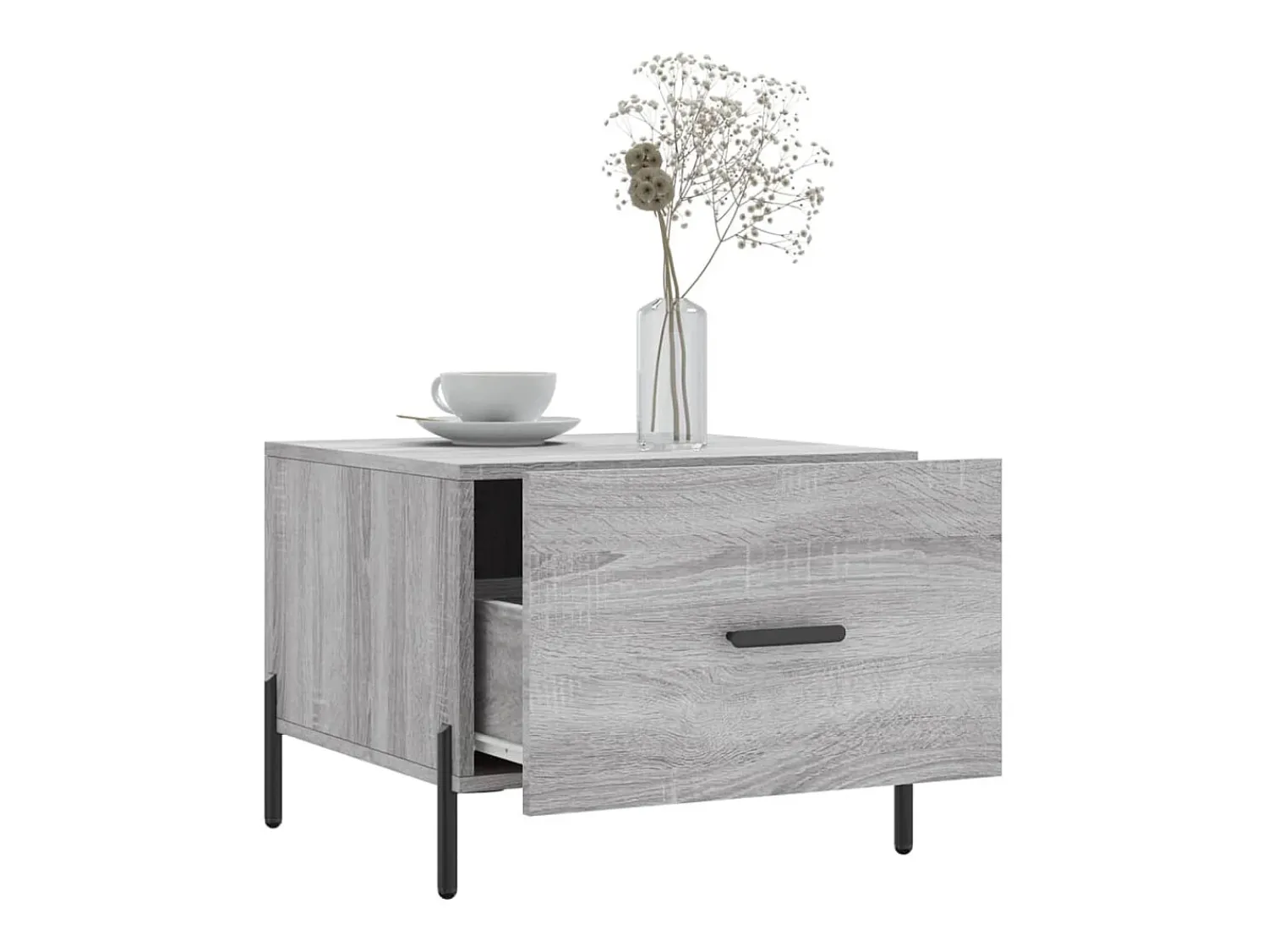 Mesa De Centro* Mesa de centro | Mesa de apoio 50x50x40 cm derivados madeira sonoma cinza Cinzento
