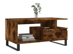 Mesa de centro | Mesa de apoio 90x49x45 cm derivados madeira carvalho fumado Castanho