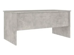 Mesa de centro | Mesa de apoio 102x50.5x46.5cm madeira processada cinza cimento^ Mesa De Centro