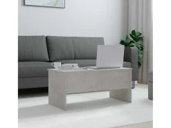 Mesa de centro | Mesa de apoio 102x50.5x46.5cm madeira processada cinza cimento^ Mesa De Centro