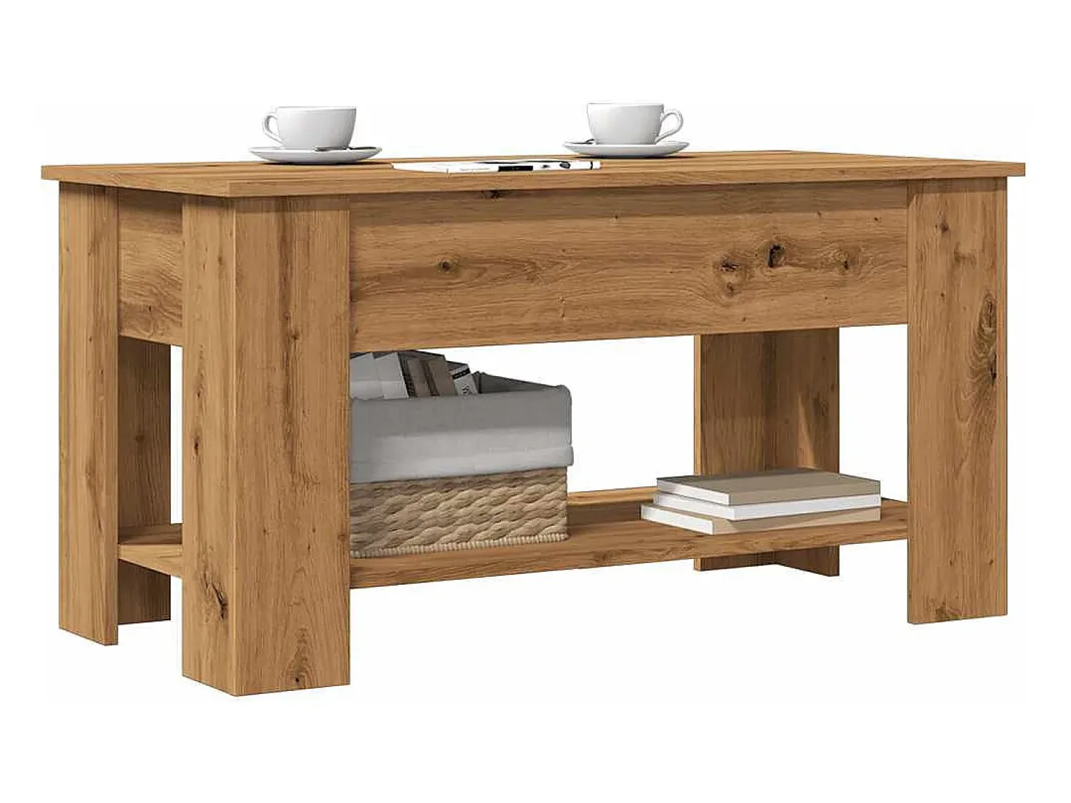 Mesa de centro | Mesa de apoio | Mesa de café em carvalho artesanal 101x49x52 cm^ Mesa De Centro