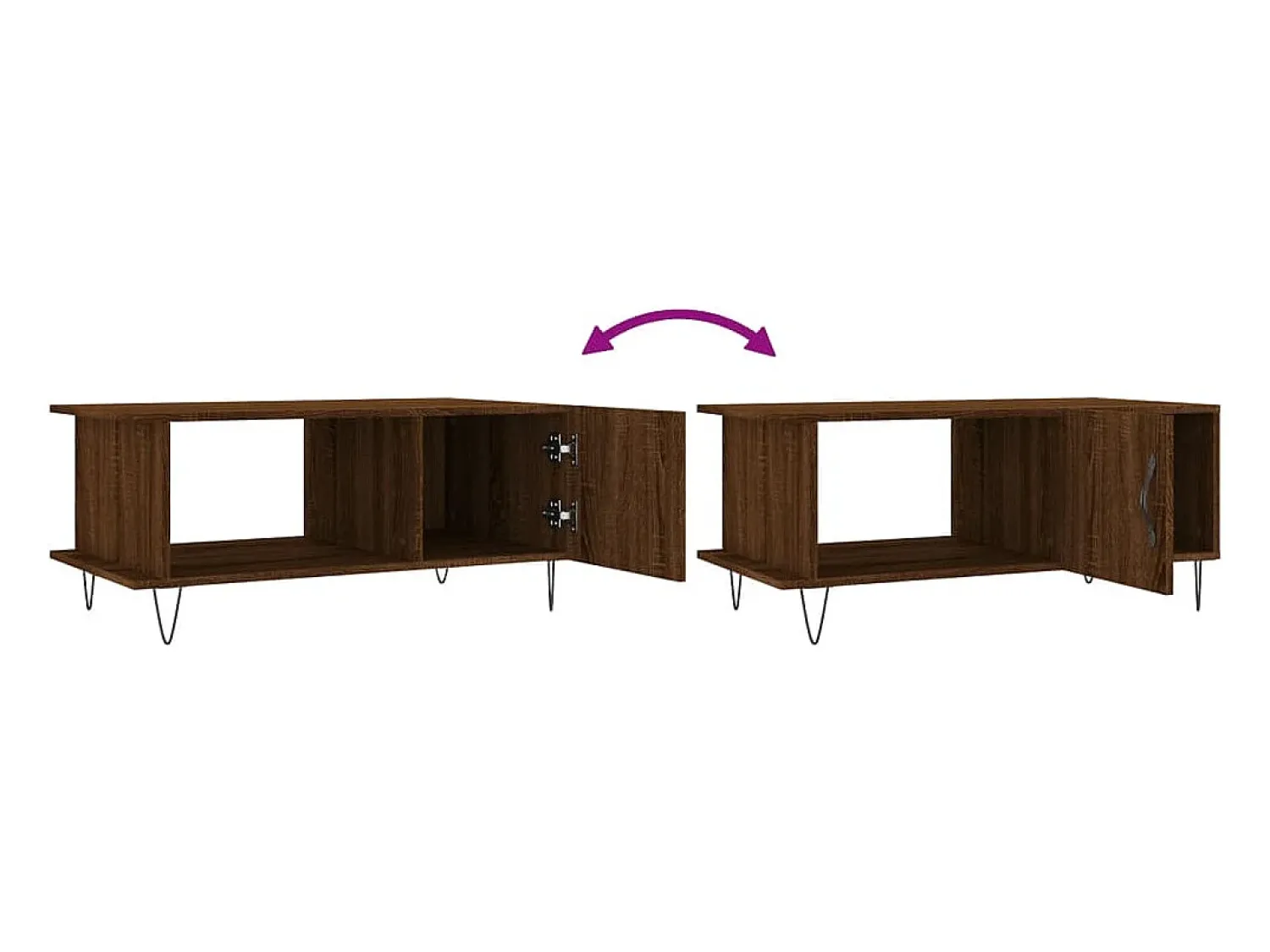 Discount Mesa de centro | Mesa de apoio 90x50x40 cm derivados de madeira carvalho Castanho