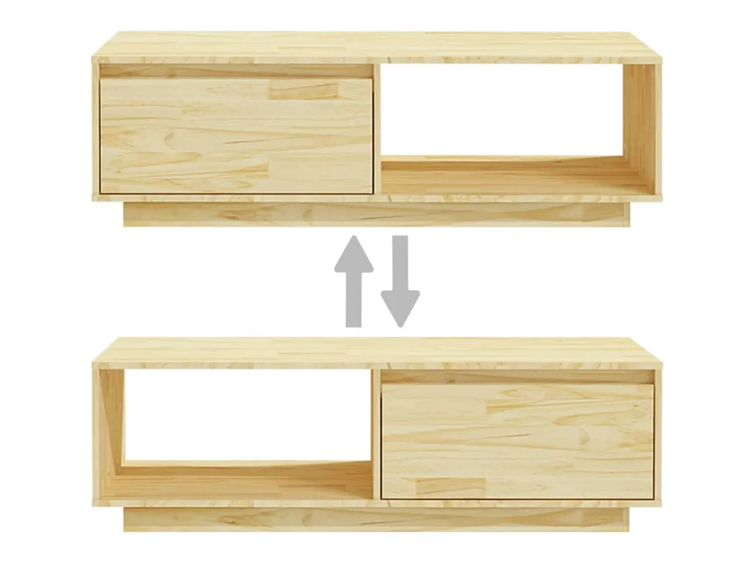 Mesa De Centro* Mesa de centro | Mesa de apoio | Mesa de café 110x50x33.5 cm madeira de pinho maciça Castanho