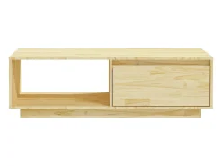 Mesa De Centro* Mesa de centro | Mesa de apoio | Mesa de café 110x50x33.5 cm madeira de pinho maciça Castanho
