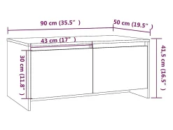 Mesa De Centro* Mesa de centro | Mesa de apoio 90x50x41.5 cm derivados de madeira Branco