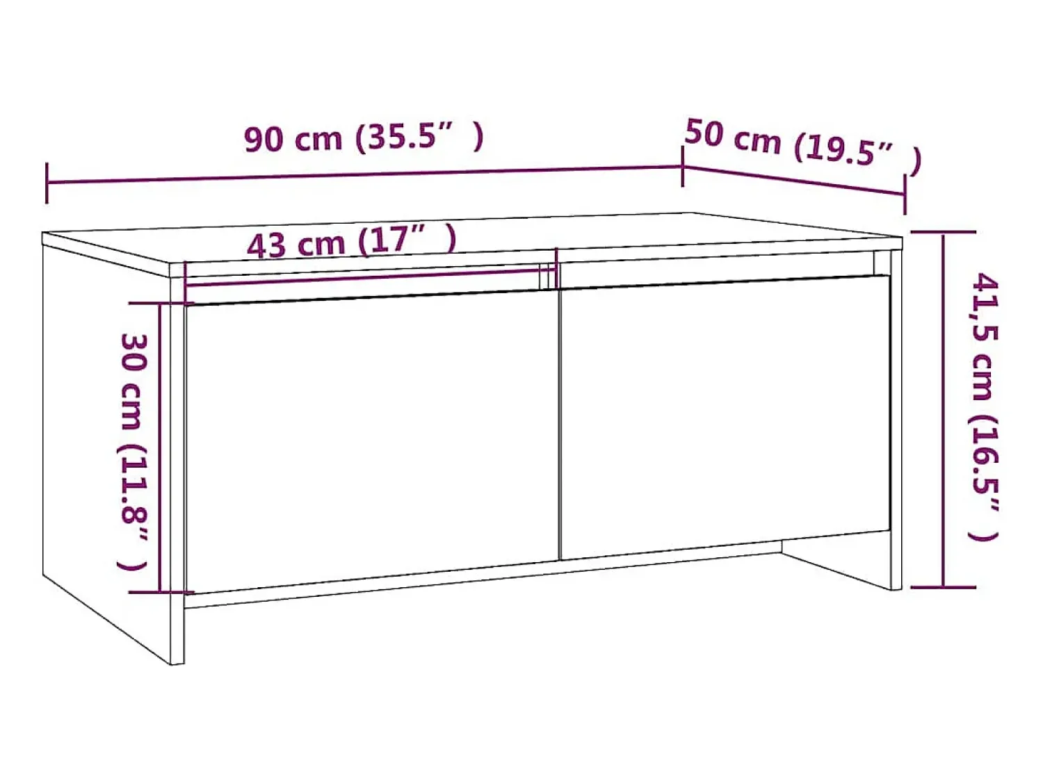 Mesa De Centro* Mesa de centro | Mesa de apoio 90x50x41.5 cm derivados de madeira Branco