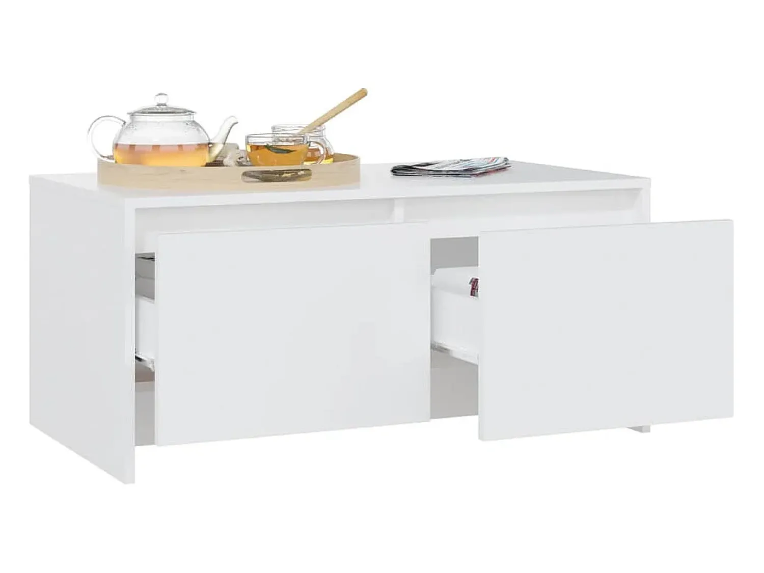 Mesa De Centro* Mesa de centro | Mesa de apoio 90x50x41.5 cm derivados de madeira Branco