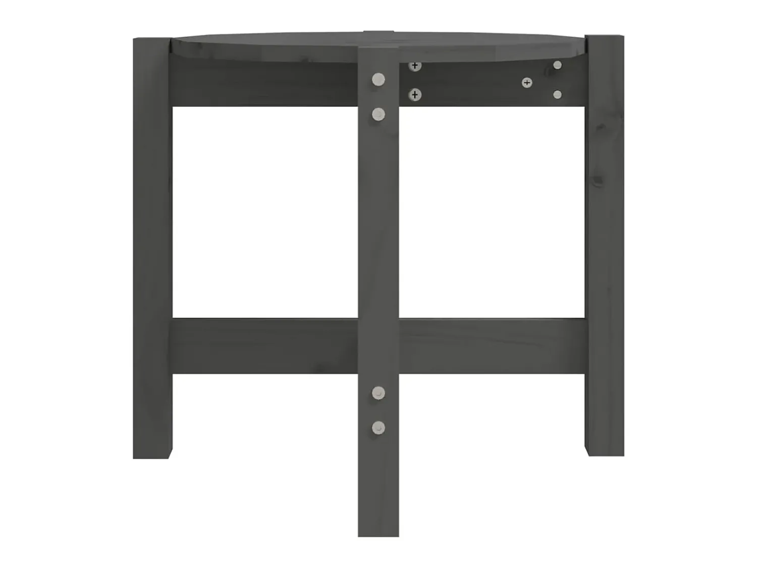 Best Mesa de centro | Mesa de apoio Ø 52.5x45 cm madeira de pinho maciça Cinzento