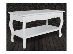 Mesa De Centro| Mesa de centro | Mesa de apoio | Mesa de café com 2 prateleiras MDF Branco
