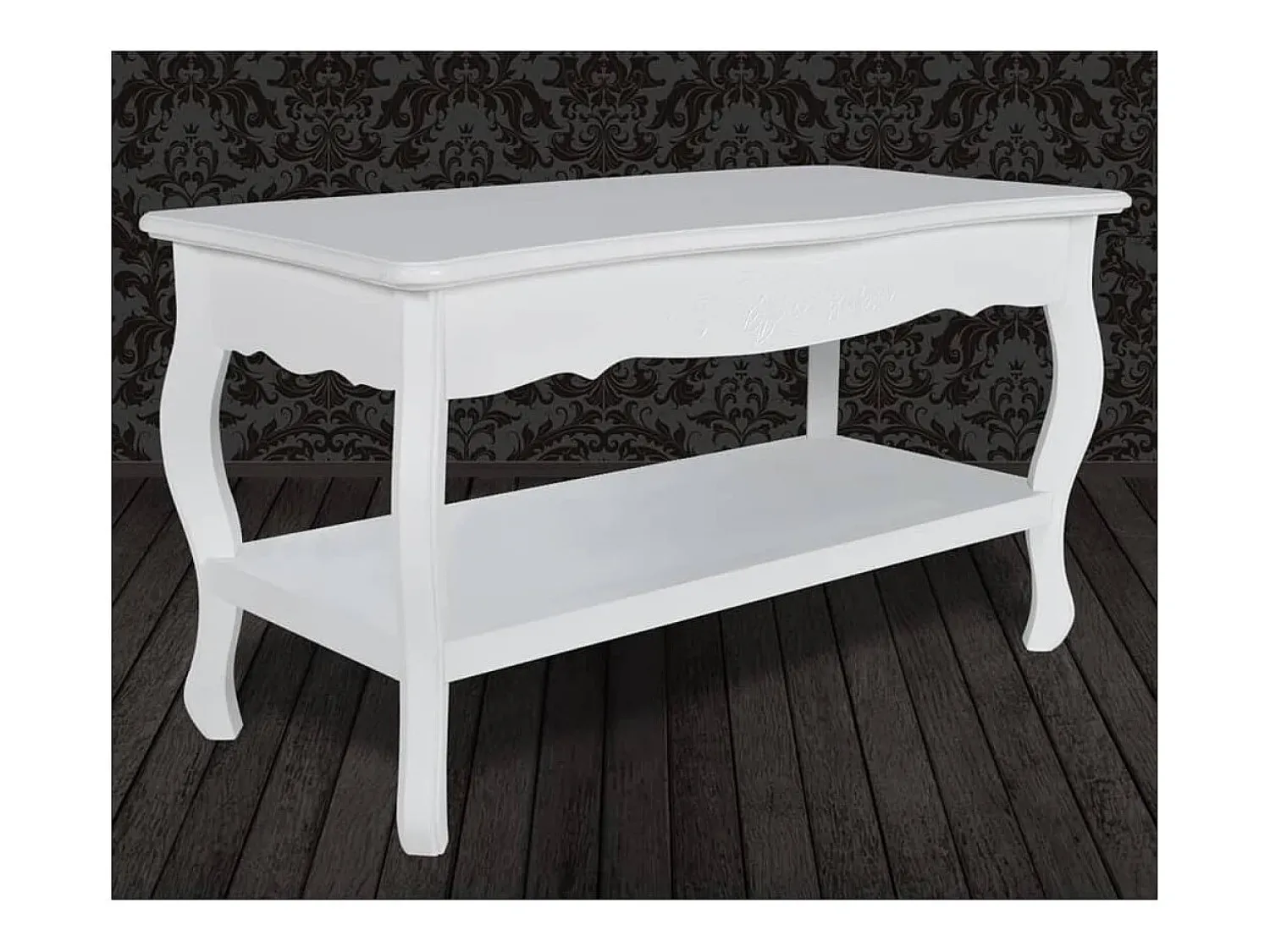 Mesa De Centro| Mesa de centro | Mesa de apoio | Mesa de café com 2 prateleiras MDF Branco