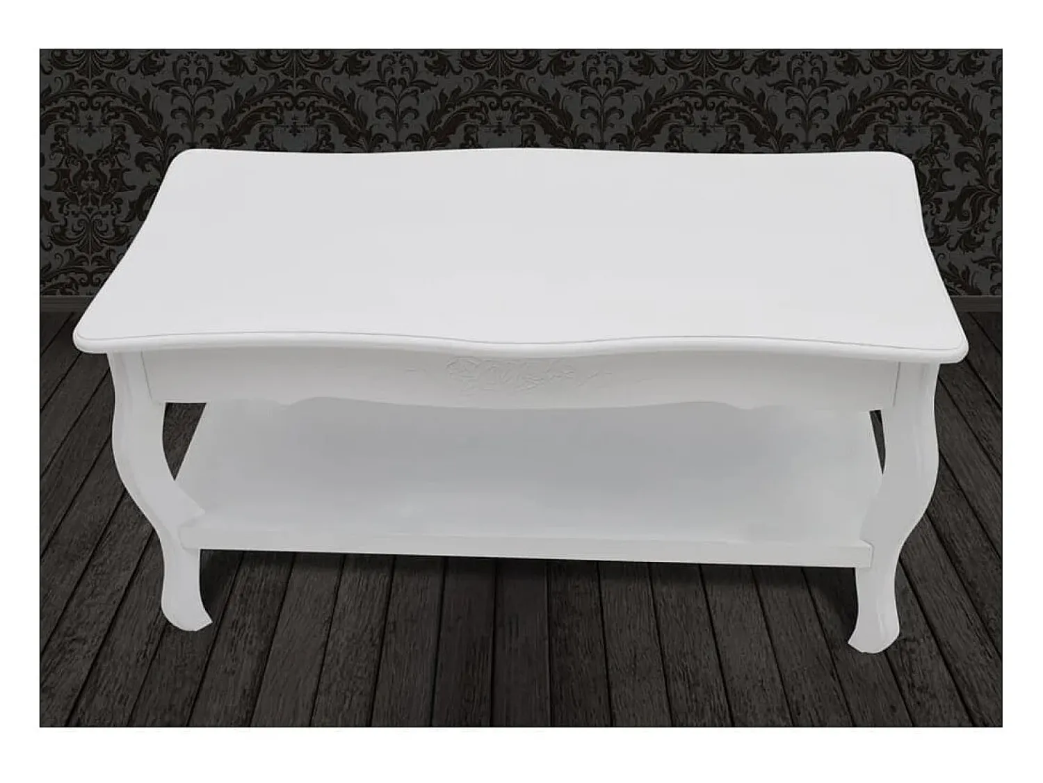 Mesa De Centro| Mesa de centro | Mesa de apoio | Mesa de café com 2 prateleiras MDF Branco