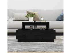 Best Mesa de centro | Mesa de apoio 80x55x40.5 cm madeira de pinho maciça Preto
