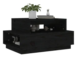 Best Mesa de centro | Mesa de apoio 80x55x40.5 cm madeira de pinho maciça Preto