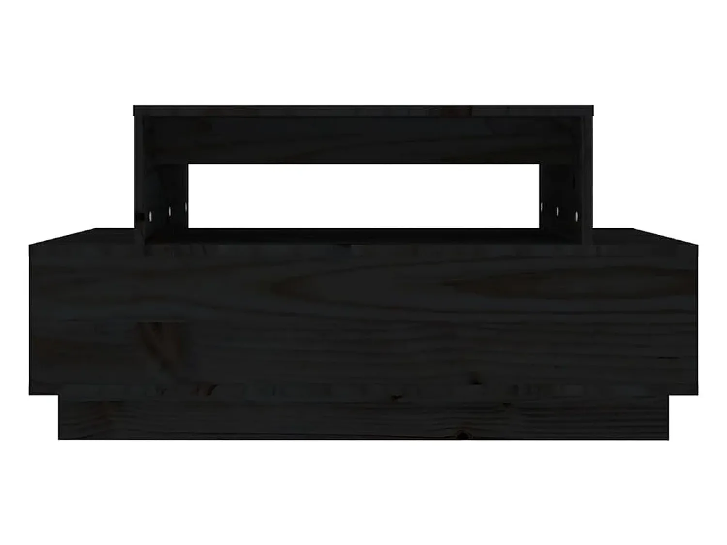 Best Mesa de centro | Mesa de apoio 80x55x40.5 cm madeira de pinho maciça Preto