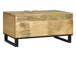 Mesa De Centro| Mesa de centro | Mesa de apoio | Mesa de café Marrom e Preto 80x50x40 cm Bege