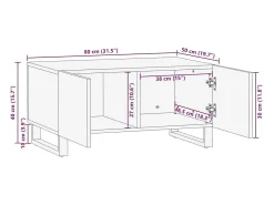 Mesa De Centro| Mesa de centro | Mesa de apoio | Mesa de café Marrom e Preto 80x50x40 cm Bege