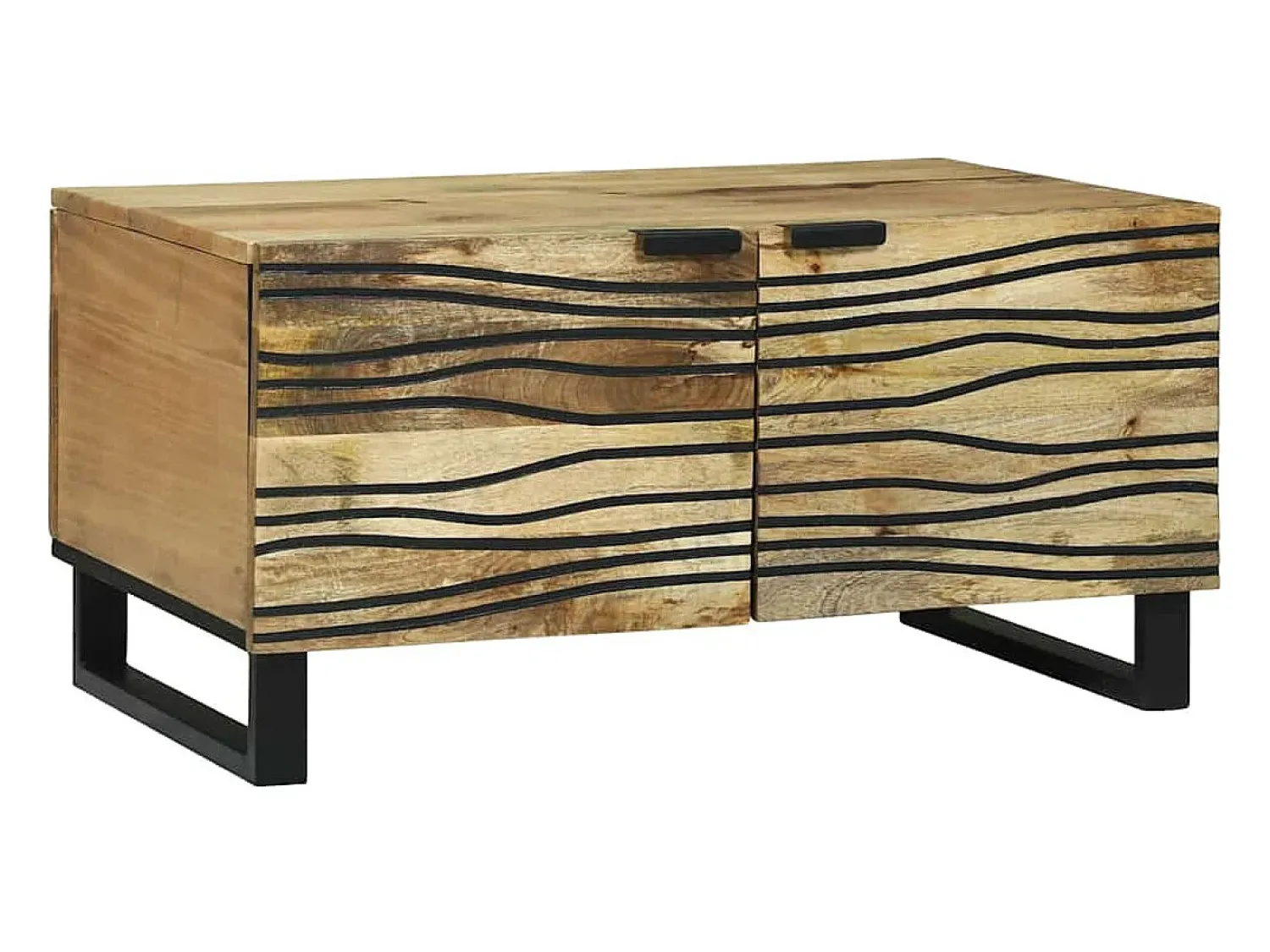 Mesa De Centro| Mesa de centro | Mesa de apoio | Mesa de café Marrom e Preto 80x50x40 cm Bege