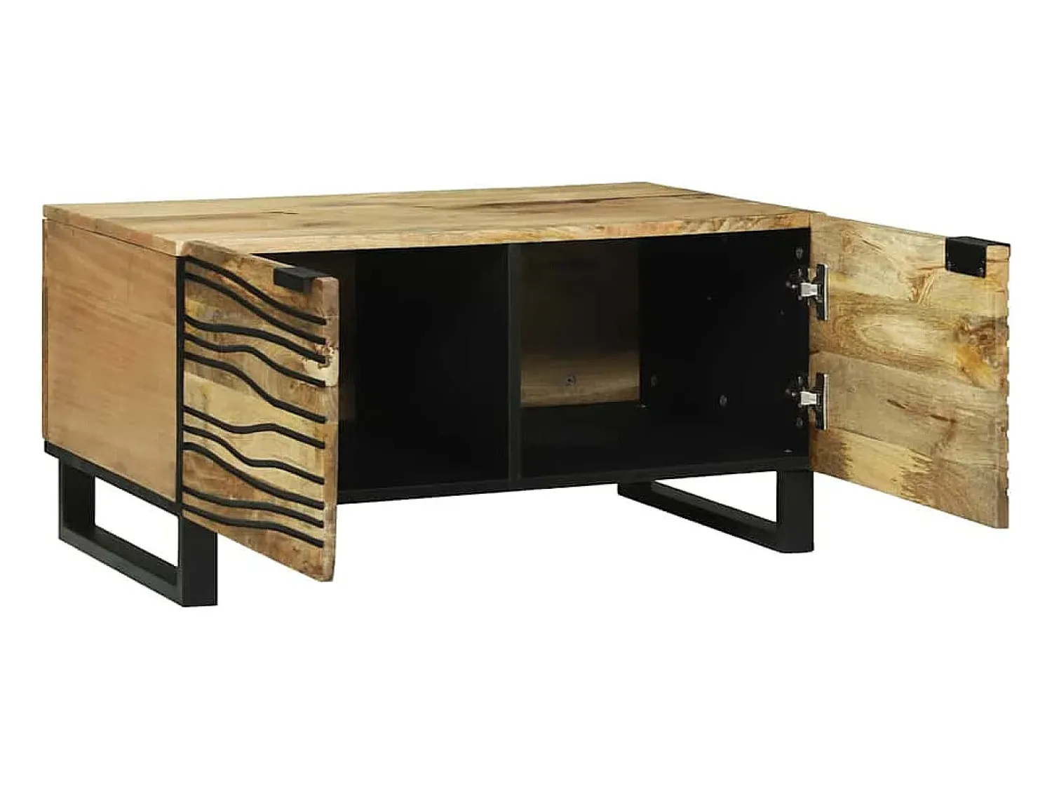 Mesa De Centro| Mesa de centro | Mesa de apoio | Mesa de café Marrom e Preto 80x50x40 cm Bege