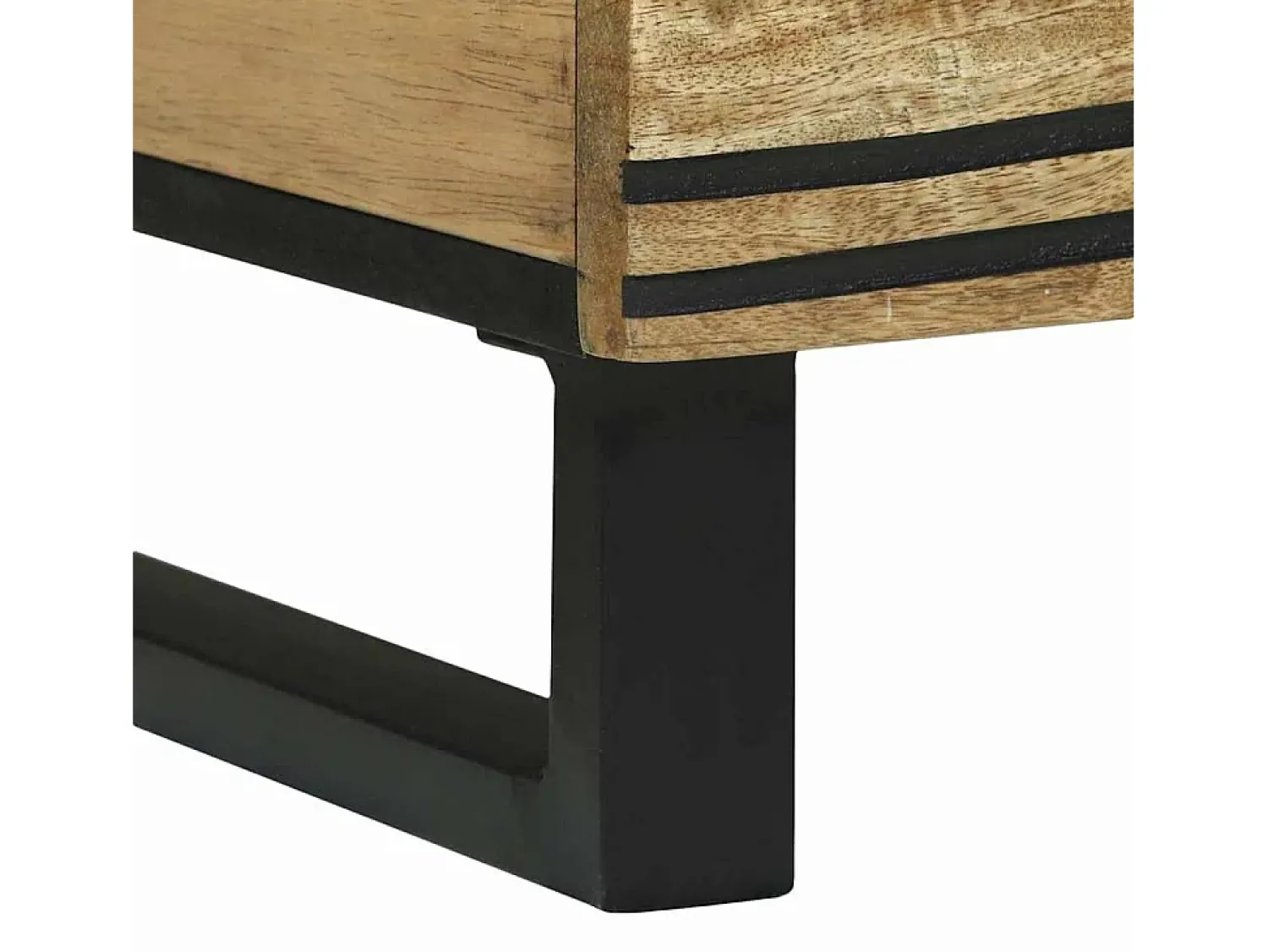 Mesa De Centro| Mesa de centro | Mesa de apoio | Mesa de café Marrom e Preto 80x50x40 cm Bege