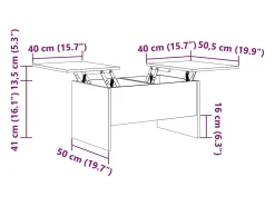 New Mesa de centro | Mesa de apoio 80x50x42.5 cm madeira processada Branco