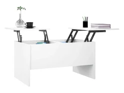 New Mesa de centro | Mesa de apoio 80x50x42.5 cm madeira processada Branco