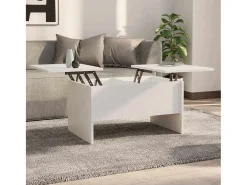 New Mesa de centro | Mesa de apoio 80x50x42.5 cm madeira processada Branco