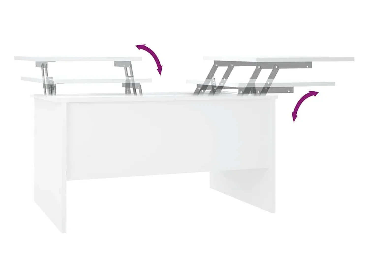 New Mesa de centro | Mesa de apoio 80x50x42.5 cm madeira processada Branco
