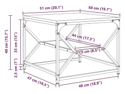 Sale Mesa de centro | Mesa de apoio Carvalho 51x50x40 cm Preto