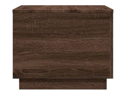 Best Mesa de centro | Mesa de apoio com luzes LED 50x50x40 cm carvalho Castanho