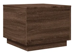 Best Mesa de centro | Mesa de apoio com luzes LED 50x50x40 cm carvalho Castanho