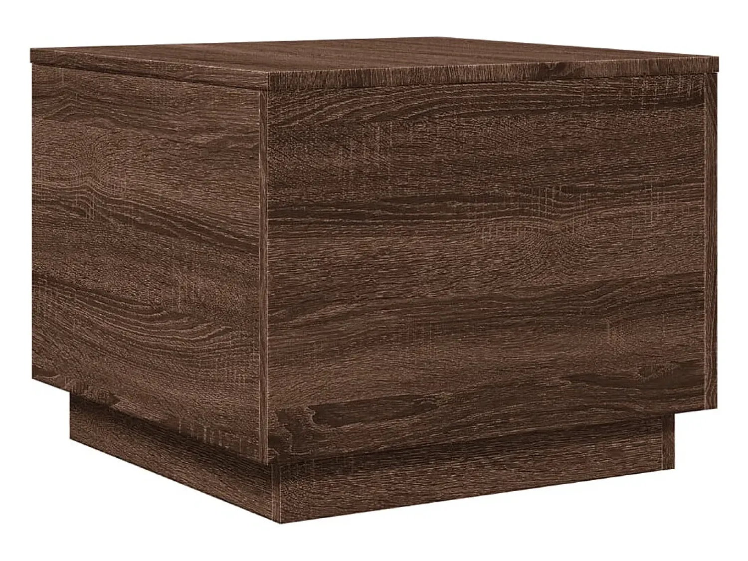 Best Mesa de centro | Mesa de apoio com luzes LED 50x50x40 cm carvalho Castanho