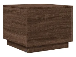 Best Mesa de centro | Mesa de apoio com luzes LED 50x50x40 cm carvalho Castanho