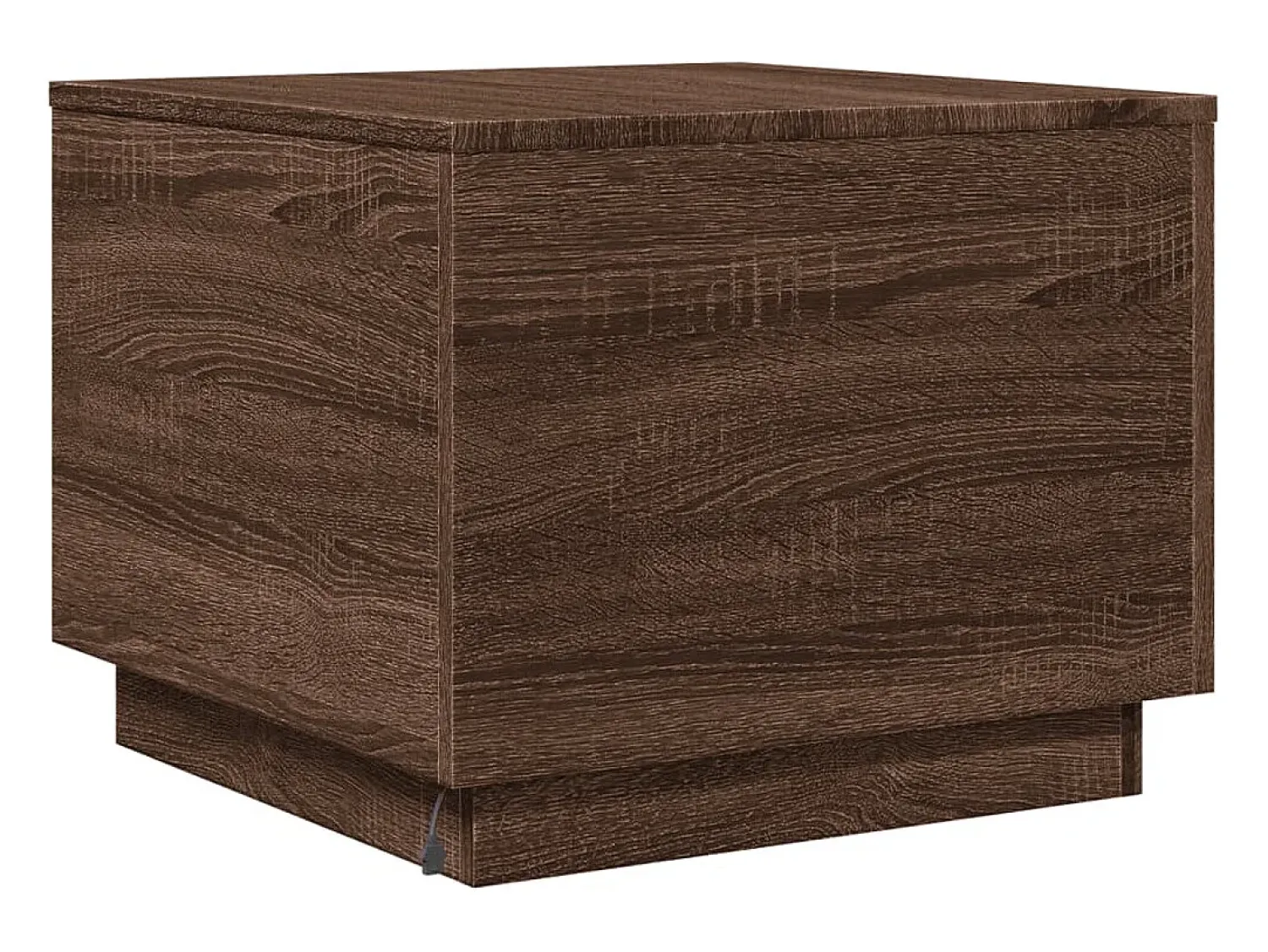 Best Mesa de centro | Mesa de apoio com luzes LED 50x50x40 cm carvalho Castanho