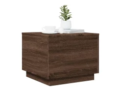 Best Mesa de centro | Mesa de apoio com luzes LED 50x50x40 cm carvalho Castanho