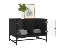 Mesa de centro | Mesa de apoio | Mesa de café c/ portas de vidro 68.5x50x50 cm^ Mesa De Centro