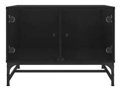 Mesa de centro | Mesa de apoio | Mesa de café c/ portas de vidro 68.5x50x50 cm^ Mesa De Centro