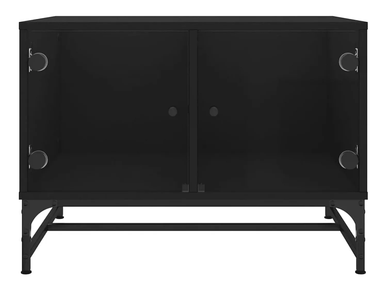 Mesa de centro | Mesa de apoio | Mesa de café c/ portas de vidro 68.5x50x50 cm^ Mesa De Centro