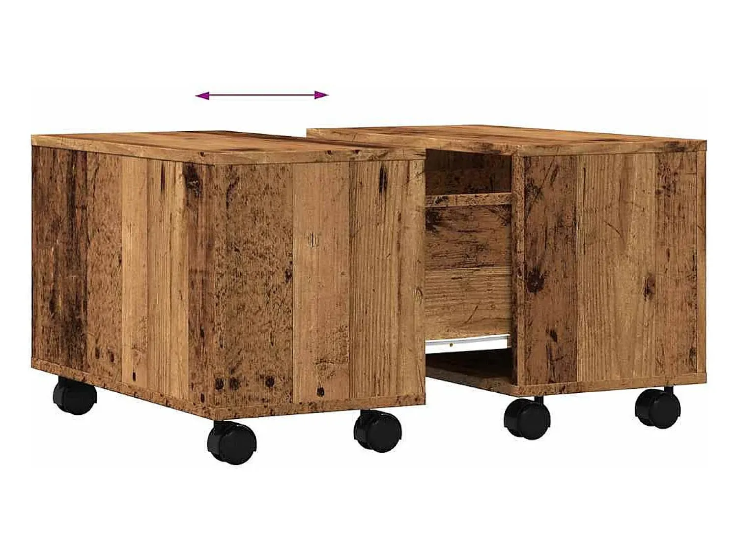Mesa De Centro| Mesa de centro | Mesa de apoio 60x60x38 cm derivados de madeira madeira velha Castanho