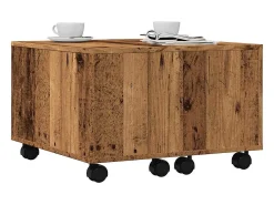 Mesa De Centro| Mesa de centro | Mesa de apoio 60x60x38 cm derivados de madeira madeira velha Castanho