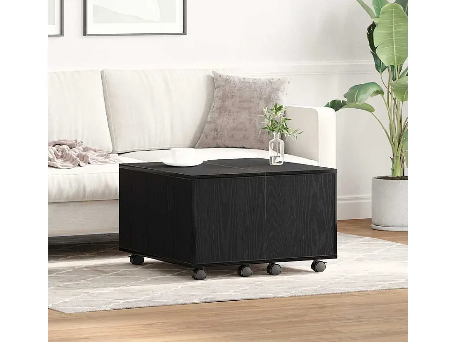 Mesa De Centro* Mesa de centro | Mesa de apoio Carvalho 60x60x38 cm Preto