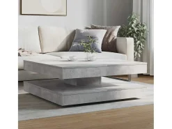 Hot Mesa de centro | Mesa de apoio rotativa a 360 graus 90x90x34.5 cm cinza cimento Cinzento