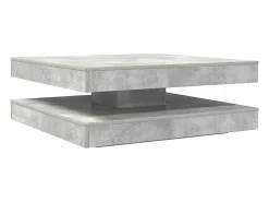 Hot Mesa de centro | Mesa de apoio rotativa a 360 graus 90x90x34.5 cm cinza cimento Cinzento